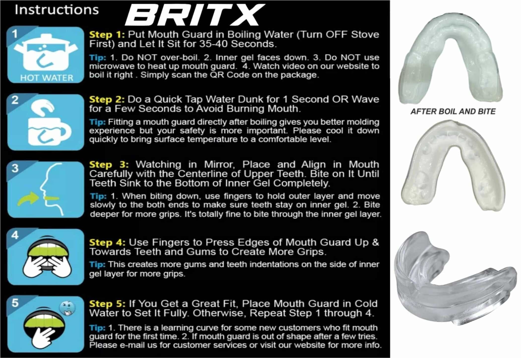 BRITX Professional Boxing Gum Shield & Mouth Guard MMA Rugby Mouthpiece ...