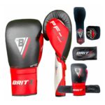 BRITX Leather Boxing Gloves Training Competition Sparring Gloves Thai Kick Boxing