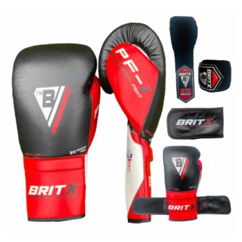 BRITX Leather Boxing Gloves Training Competition Sparring Gloves Thai Kick Boxing