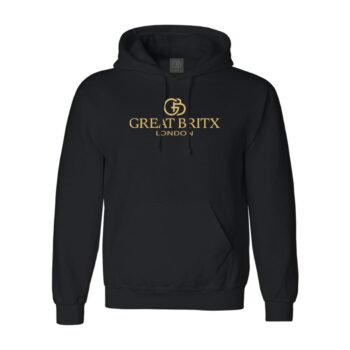 GB | Great BritX Men’s Plain Black Hoodie – 80% Cotton, 20% Polyester